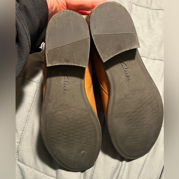 CLARKS Pita Austin Tan Leather Boots Womens Size 8 - Picture 3 of 10